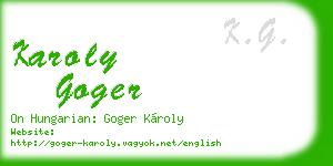 karoly goger business card