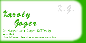 karoly goger business card